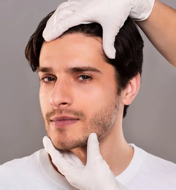 man showing off jaw