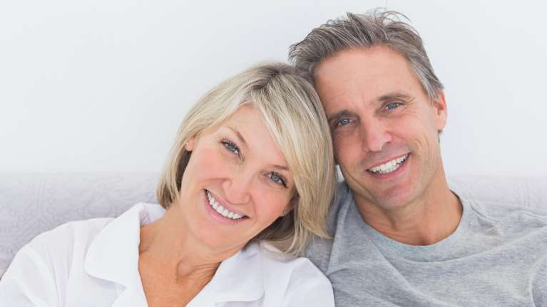 man and woman smiling in belmont